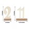 Natural 20 Wooden 6" Table Numbers 1-20 Set Holder Base Party Events Decorations